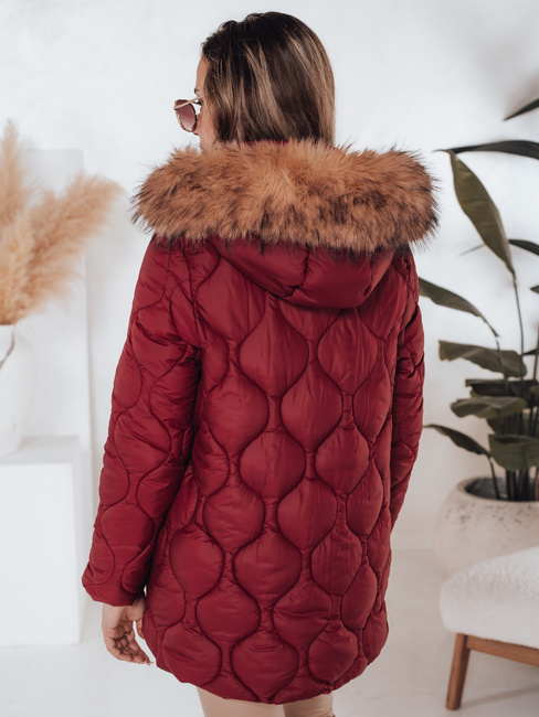 Damen Winterjacke LUMORE gesteppt mit Kapuze kastanienbraun Dstreet TY5014