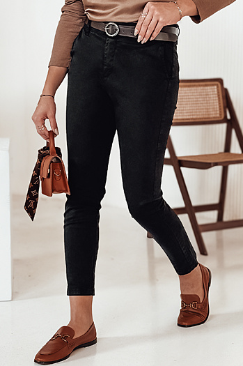 TRENDIOSS Damenhose mit Gürtel schwarz Dstreet UY2266