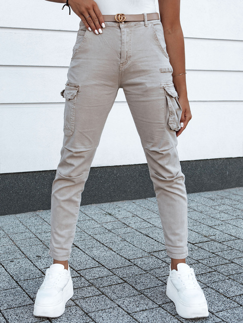 Damen Cargohose aus Denim EASYFIT beige Dstreet UY2118