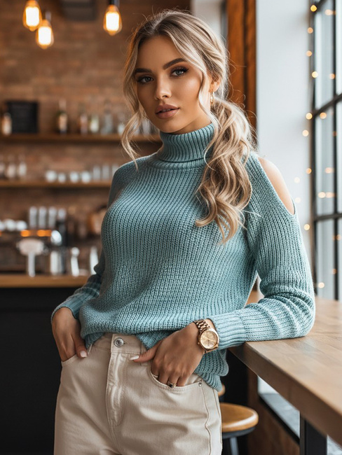 Damen Rollkragenpullover ARIEL Farbe Grün DSTREET MY1699