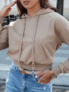 TRENDHOOD Damen Kapuzenpullover hellbraun Dstreet BY1311