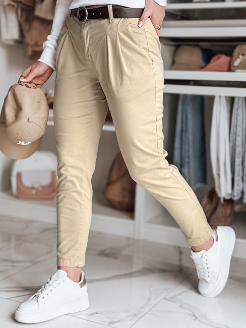 Damen Chinohose mit Gürtel MODELA dunkelbeige Dstreet UY2571