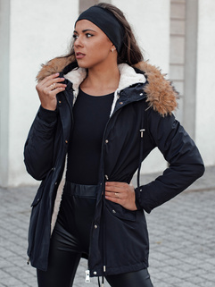 Damen Winterjacke CHICOK isoliert mit Fell schwarz Dstreet TY4611_1