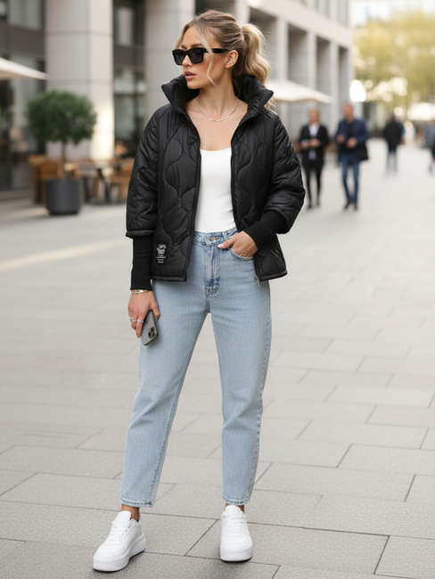 Gesteppte Damen-Übergangsjacke schwarz Dstreet TY5542