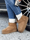 Damen Plateau-Schneestiefel beige Dstreet ZY1066