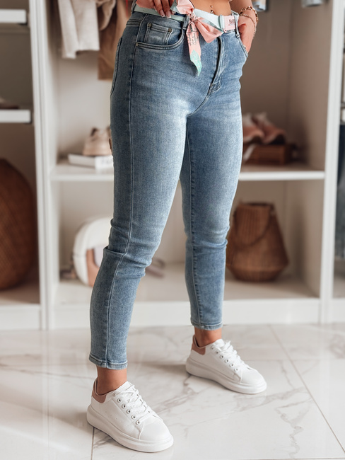 Damen Denim Slim Fit Hose mit Gürtel TRENDLINE blau Dstreet UY2478