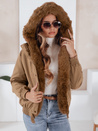 Damen Winterjacke VESSADA kurz mit Fell hellbraun Dstreet TY5061