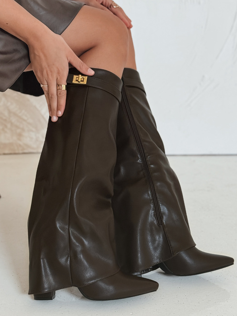 Stiefel mit breitem Schaft braun Dstreet ZY1028