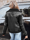 Damen Ramones Jacke mit Schafsfell schwarz Dstreet TY5239