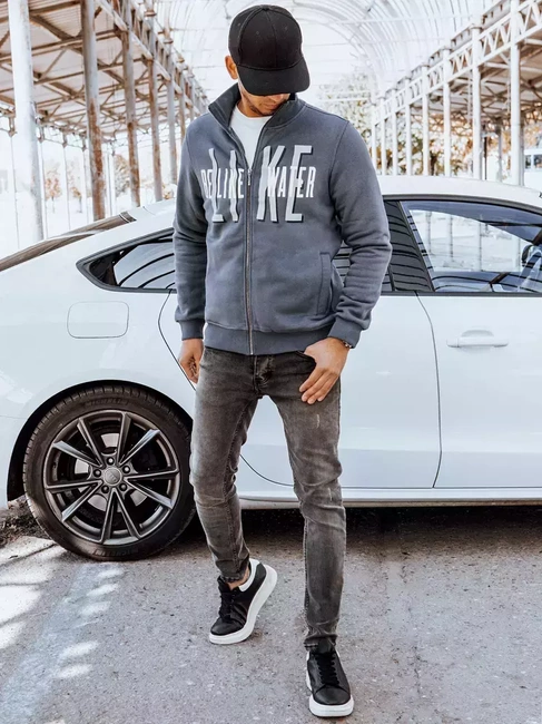 Herren Sweatshirt mit Aufdruck Dunkelgrau Dstreet BX5409