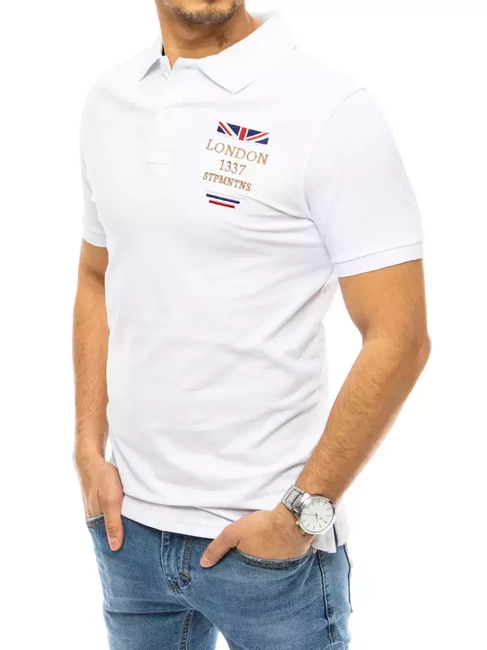 Herren Poloshirt mit Stickerei Weiß Dstreet PX0436
