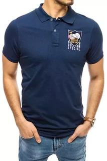 Herren Poloshirt mit Stickerei Dunkelblau Dstreet PX0393