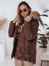 Damen Winterjacke LUMORE gesteppt mit Kapuze braun Dstreet TY5013