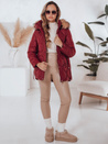 Damen Winterjacke LUMORE gesteppt mit Kapuze kastanienbraun Dstreet TY5014