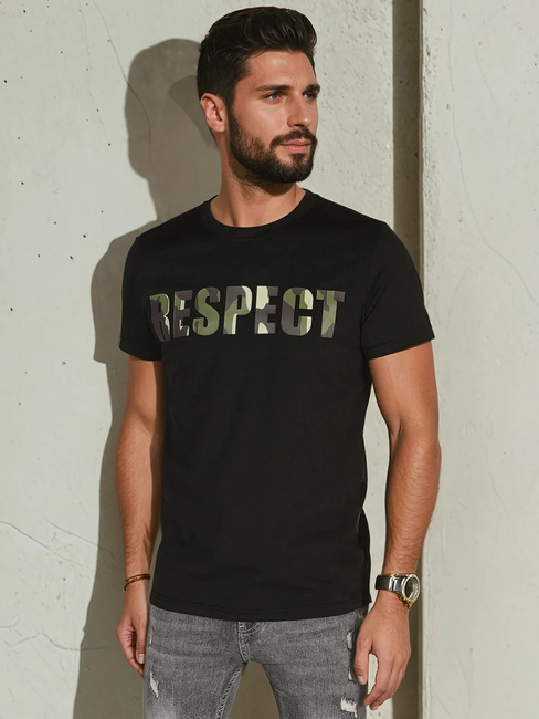 Bedrucktes Herren-T-Shirt schwarz Dstreet RX5667