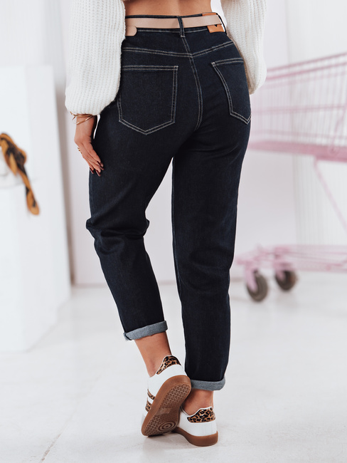 Damen Denim Mom Fit Hose STRAIGHTY dunkelblau Dstreet UY2390