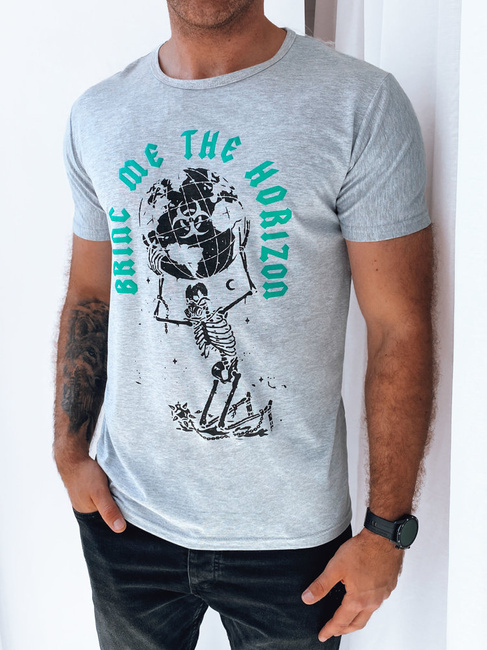 Herren T-shirt mit Aufdruck Hellgrau Dstreet RX5262