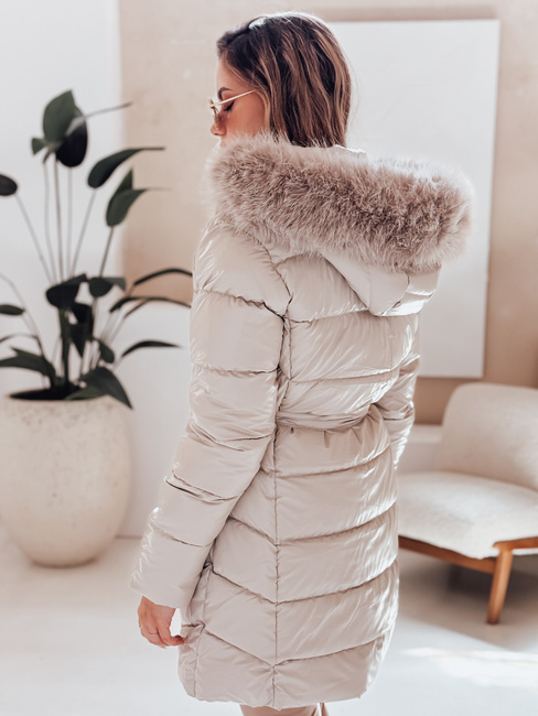 Damen Winterjacke CASSERIE gesteppt mit Kapuze hellbeige Dstreet TY4926