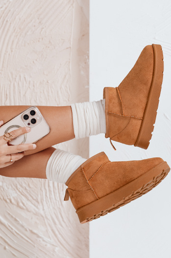 Damen Plateau-Schneestiefel camel Dstreet ZY1074