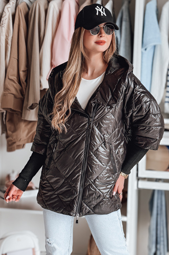 Damen Übergangs-Steppjacke in Übergröße PUFFILOF schwarz Dstreet TY4855