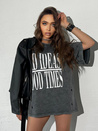 Damen bedrucktes T-Shirt HAYATOUS graphit Dstreet RY2637