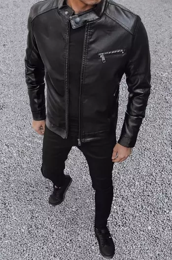 Herren Kunstlederjacke Schwarz Dstreet TX4078