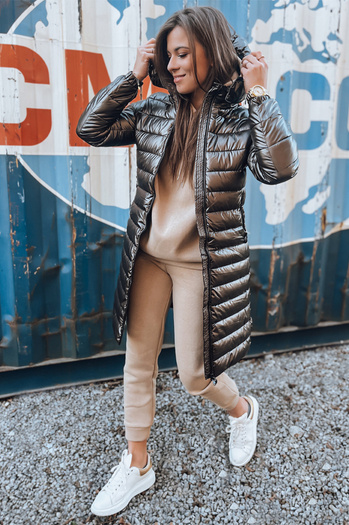 Damen Lange Mantel LESSI Farbe Camel DSTREET TY3355