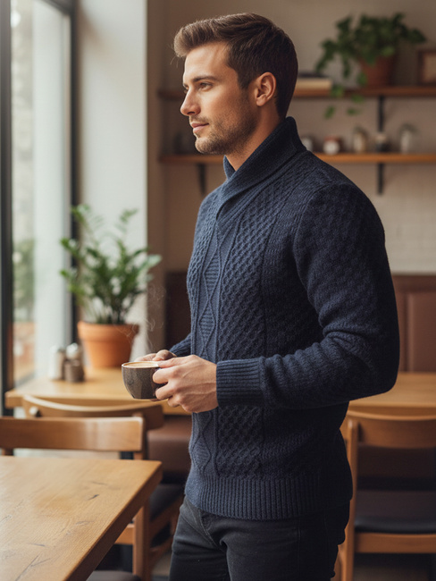 Schwarzer Herren-Pullover Dstreet WX2253