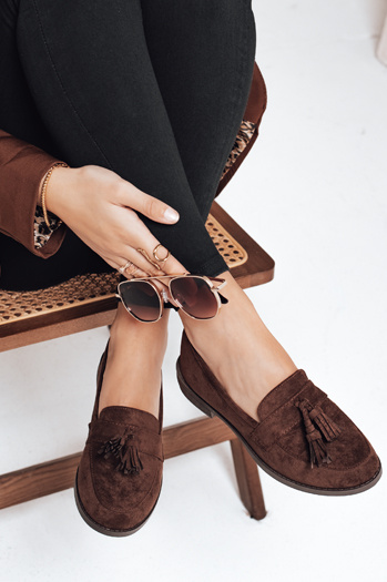 Damen Wildleder braun Mokassins Dstreet ZY1168