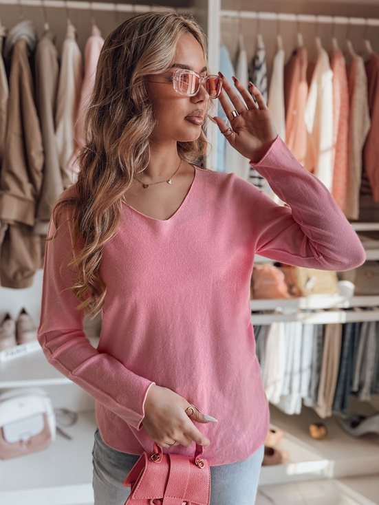 Damen Einheitsgröße langer Pullover SOFTIL rosa Dstreet MY2444