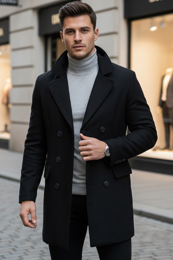 Herren Mantel Schwarz Dstreet CX0434