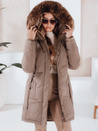 Damen Winter Parka Jacke mit Kapuze dunkelbeige Dstreet TY5084