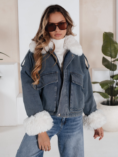 Winter-Jeansjacke mit Pelz blau Dstreet TY5160