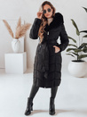 Damen Winter lange Steppjacke mit Pelz schwarz Dstreet TY5085