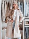 Langer Damenmantel mit Gürtel SLIMFOTA weiß Dstreet NY0745