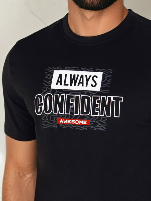 Herren T-shirt mit Aufdruck Farbe Schwarz DSTREET RX5407