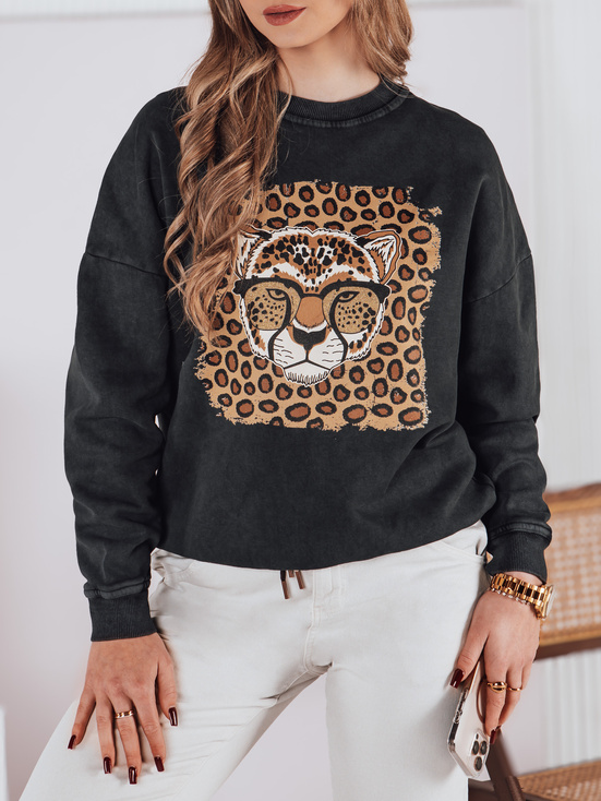 Damen Einheitsgröße CHEETAHART Sweatshirt graphit Dstreet BY1352