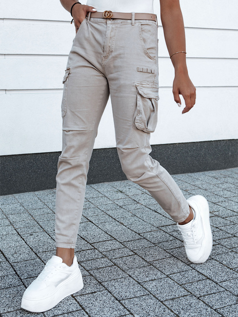 Damen Cargohose aus Denim EASYFIT beige Dstreet UY2118