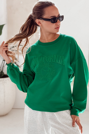 Damen Oversize Sweatshirt CALIFORNIA DREAM Farbe Grün DSTREET BY1196