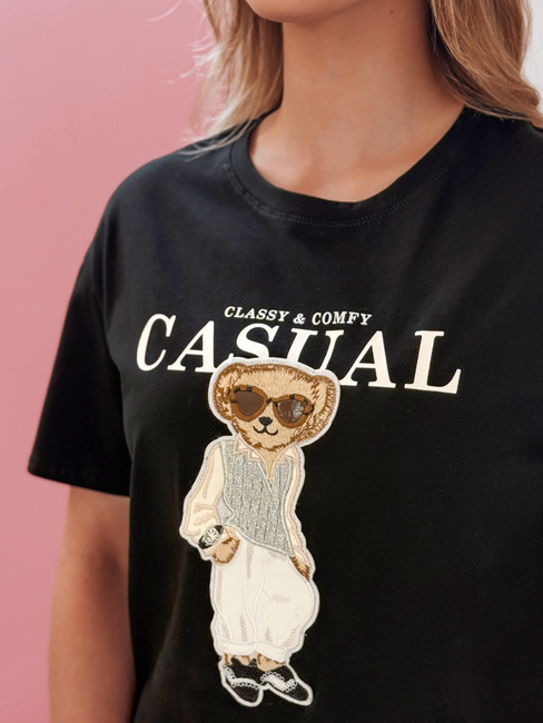 Damen-Teddybär T-Shirt MISTREET schwarz Dstreet RY2873