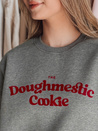 Damen Sweatshirt in Übergröße mit COOKIES Druck dunkelgrau Dstreet BY1443