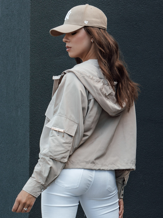 Damen Übergangsjacke mit Kapuze BUNOL beige Dstreet TY4468