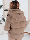Gesteppte Winterjacke für Damen mit Kapuze in camel Dstreet TY5063
