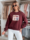 Damen Sweatshirt in Übergröße mit Herzen MADELIN burgundy Dstreet BY1458