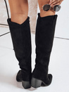 Damen Wildleder Stiefel mit Absatz schwarz Dstreet ZY1022