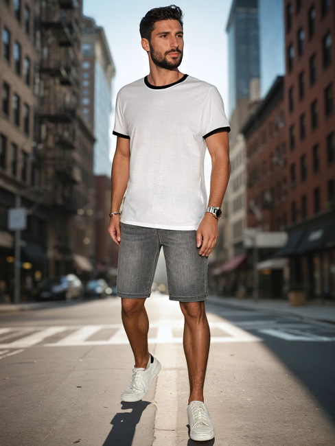 Weißes Basic-T-Shirt für Männer Dstreet RX5662