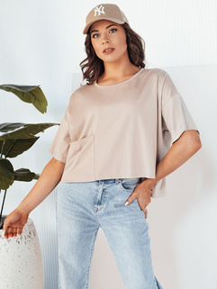 Damen Bluse mit kurze Ärmeln ARRIWA Farbe Beige DSTREET RY2510_1