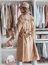 Langer Damenmantel mit Gürtel SLIMFOTA camel Dstreet NY0746