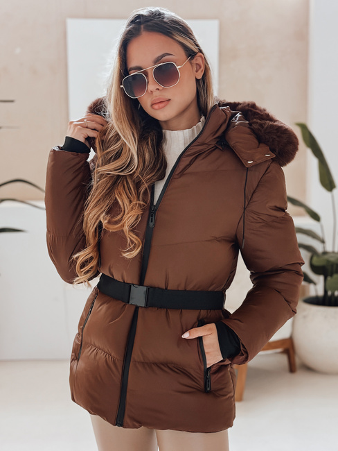 Damen Winter Steppjacke mit Kapuze LOVELINA braun Dstreet TY4953