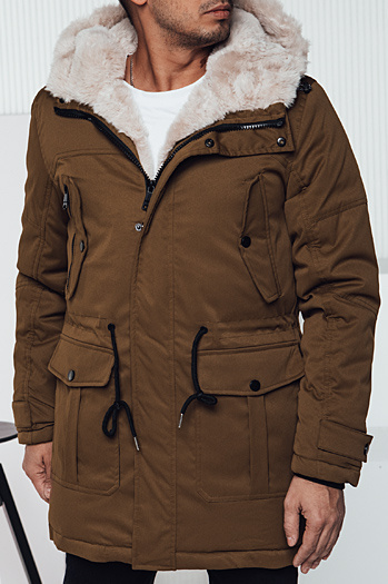 Herren Winter Parka Jacke mit Kapuze beige Dstreet TX4965